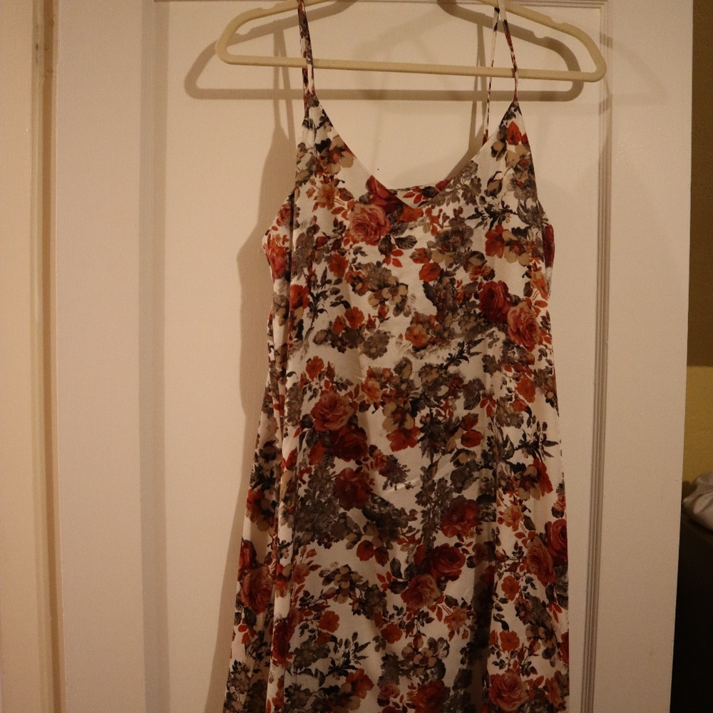 Silk floral tank dress